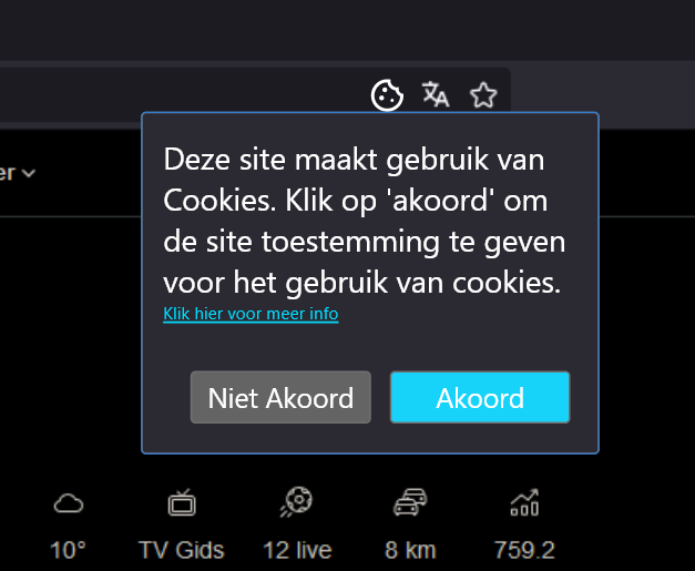 Prototype Cookie Pop-up
