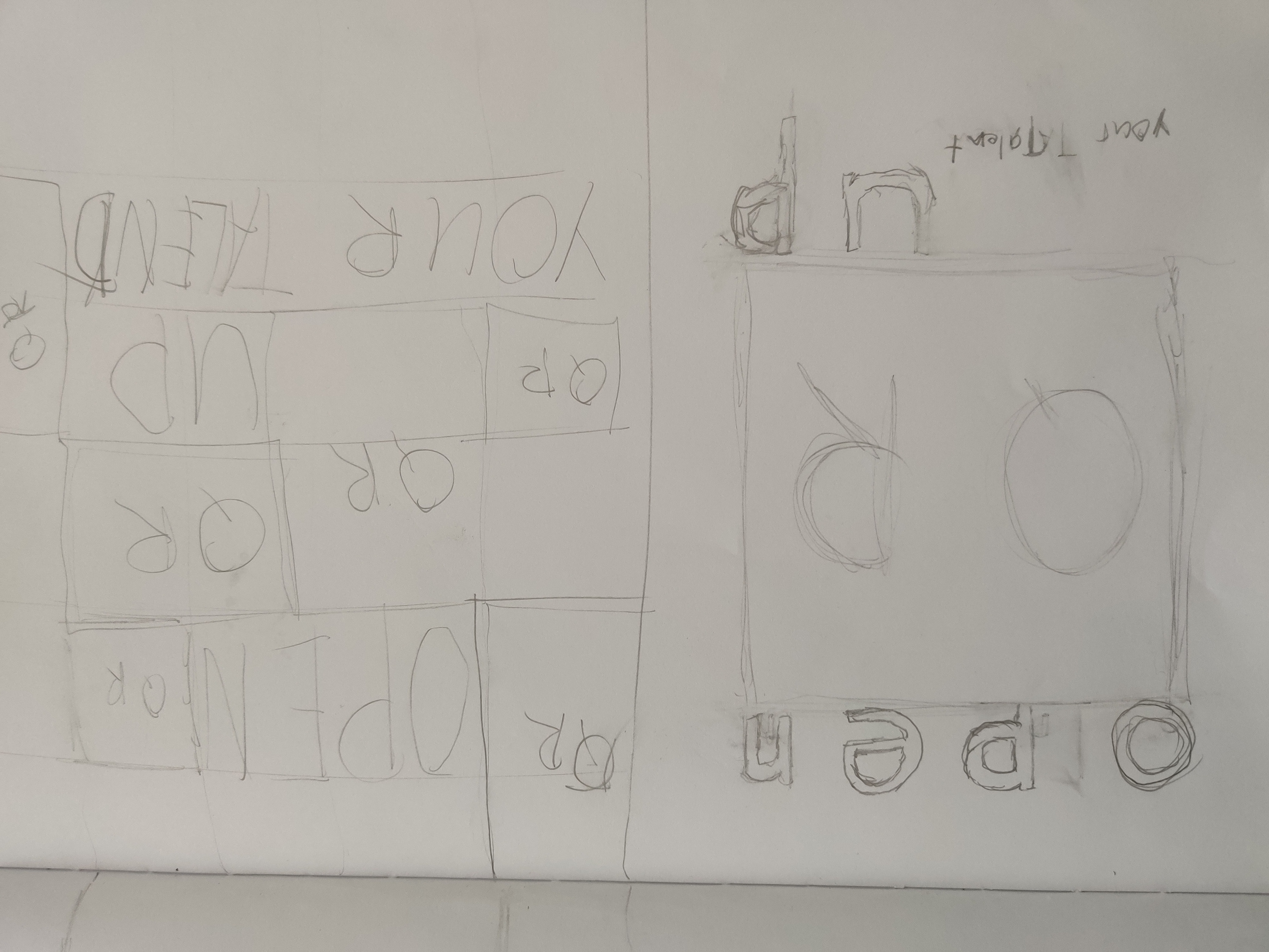 Eerste twee schetsen voor het ontwerp van de poster