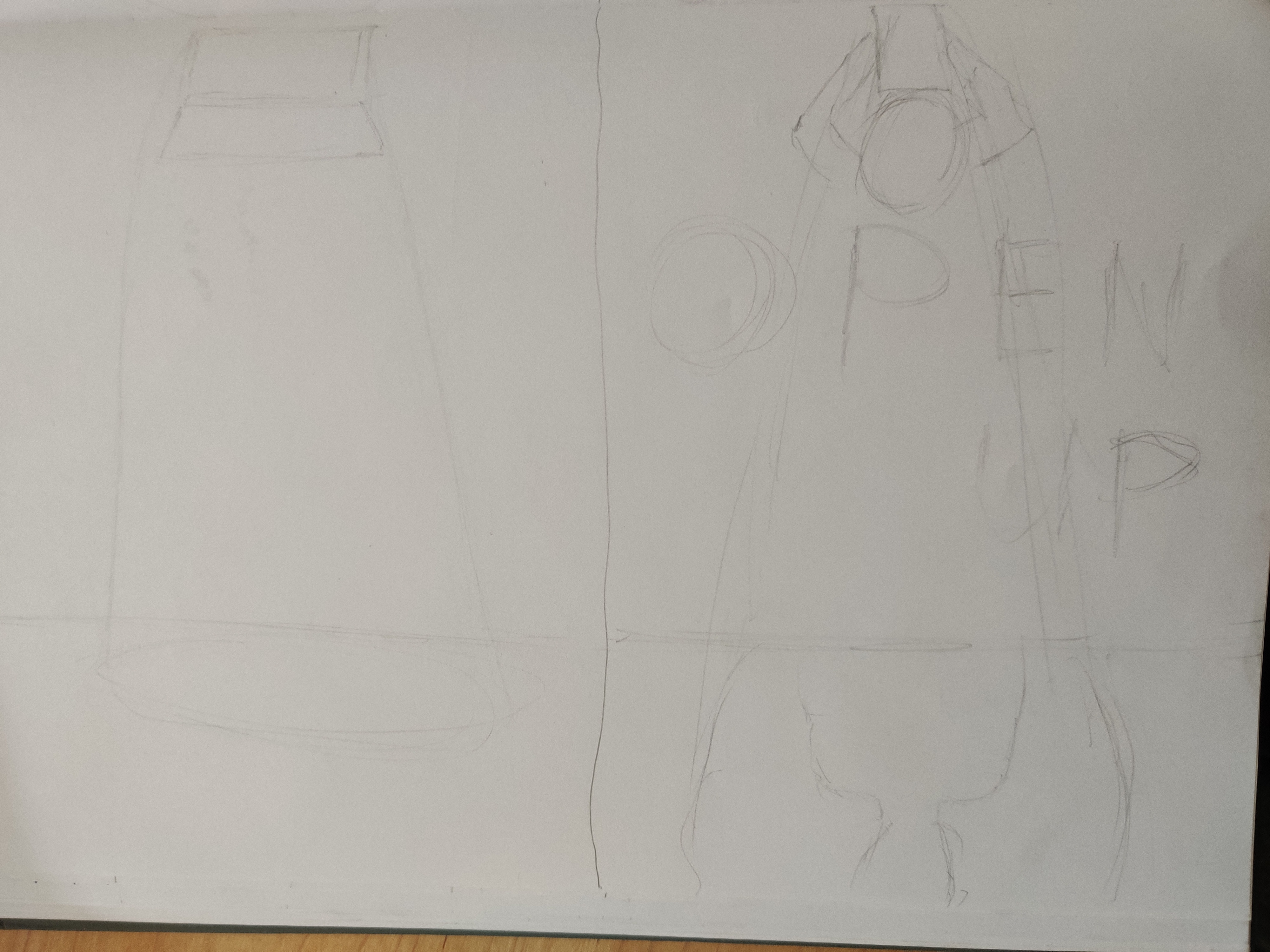 Tweede twee schetsen voor het ontwerp van de poster