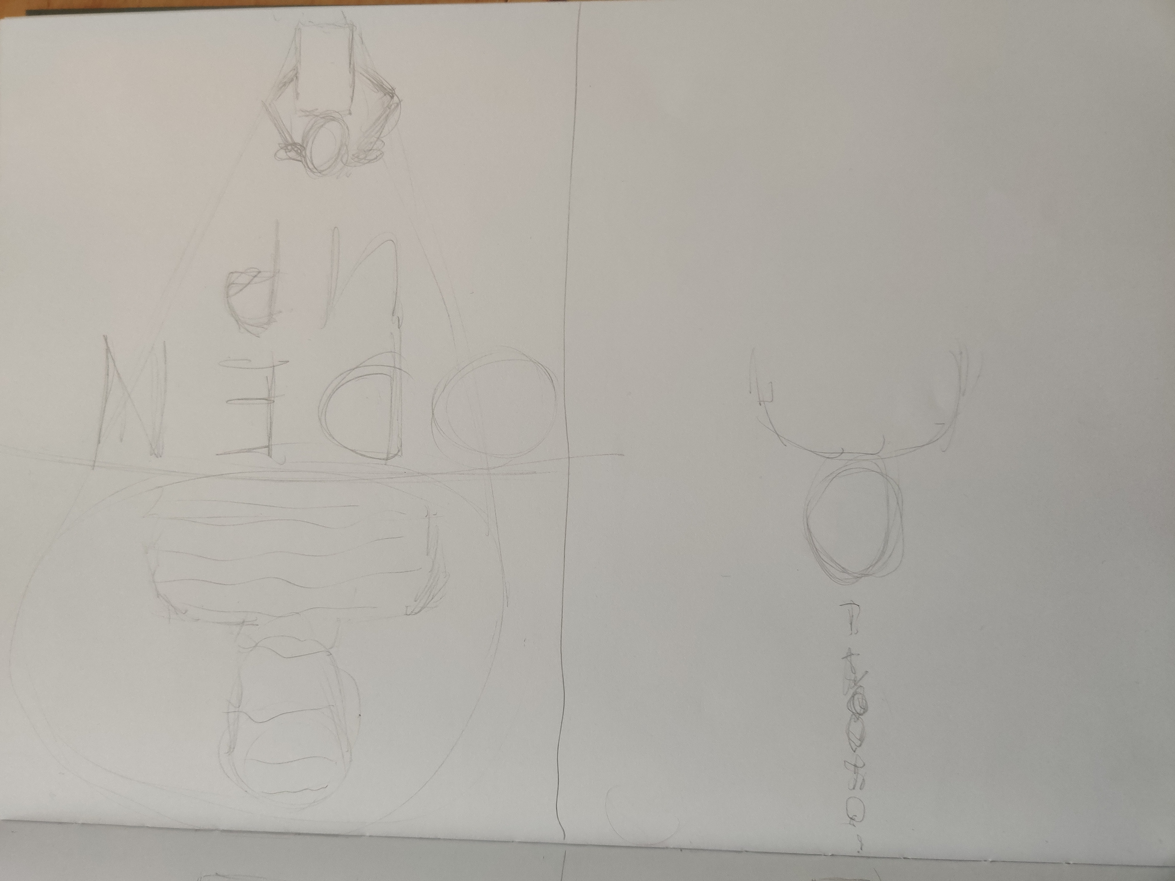 Derde twee schetsen voor het ontwerp van de poster