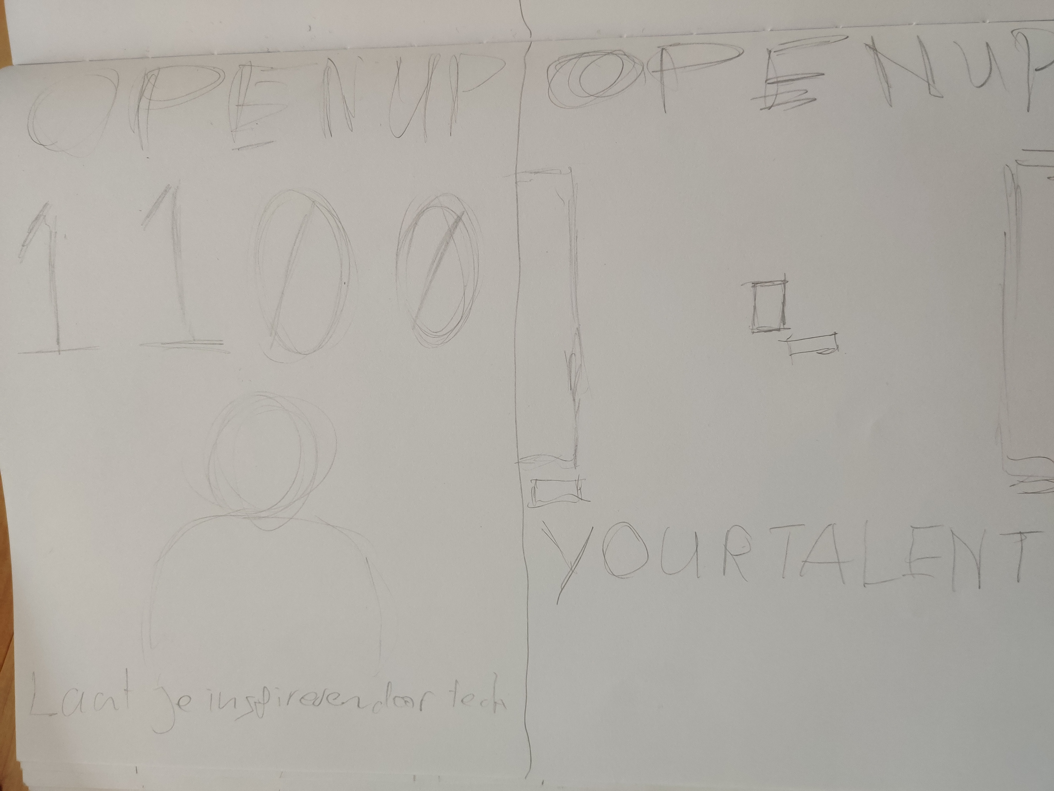 Vierde twee schetsen voor het ontwerp van de poster